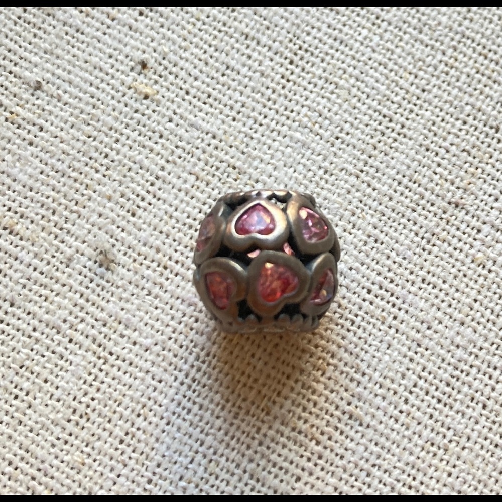 Pandora pink crystal charm bracelet charm pendant